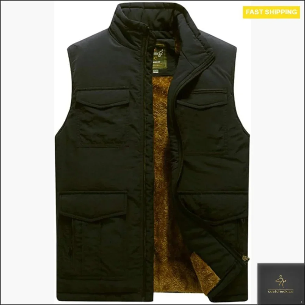 Men's Puffer Vest Stand Collar Quilted Outdoor Activewear Lightweight Water
